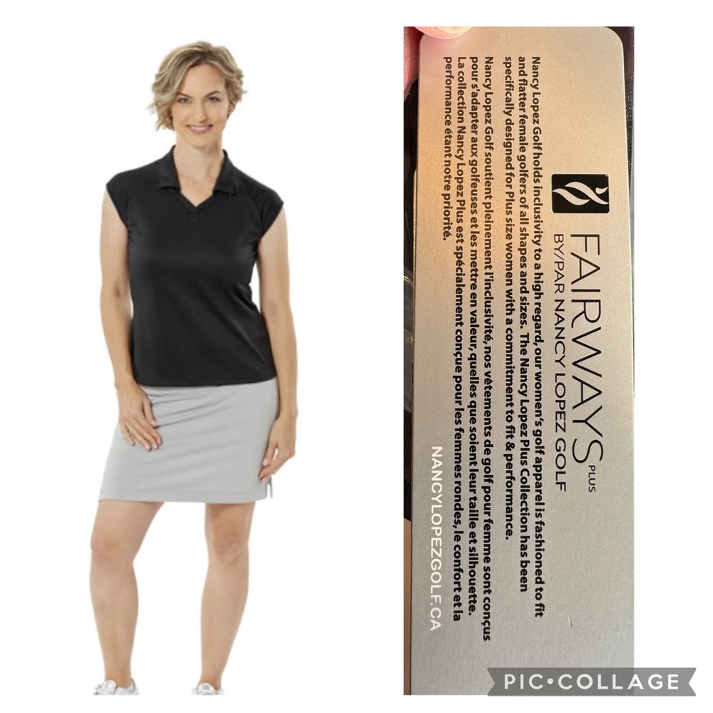 New With Tags Nancy Lopez Golf Fairways Plus Optic Sleeveless Polo Blue Size 1X - Picture 14 of 15